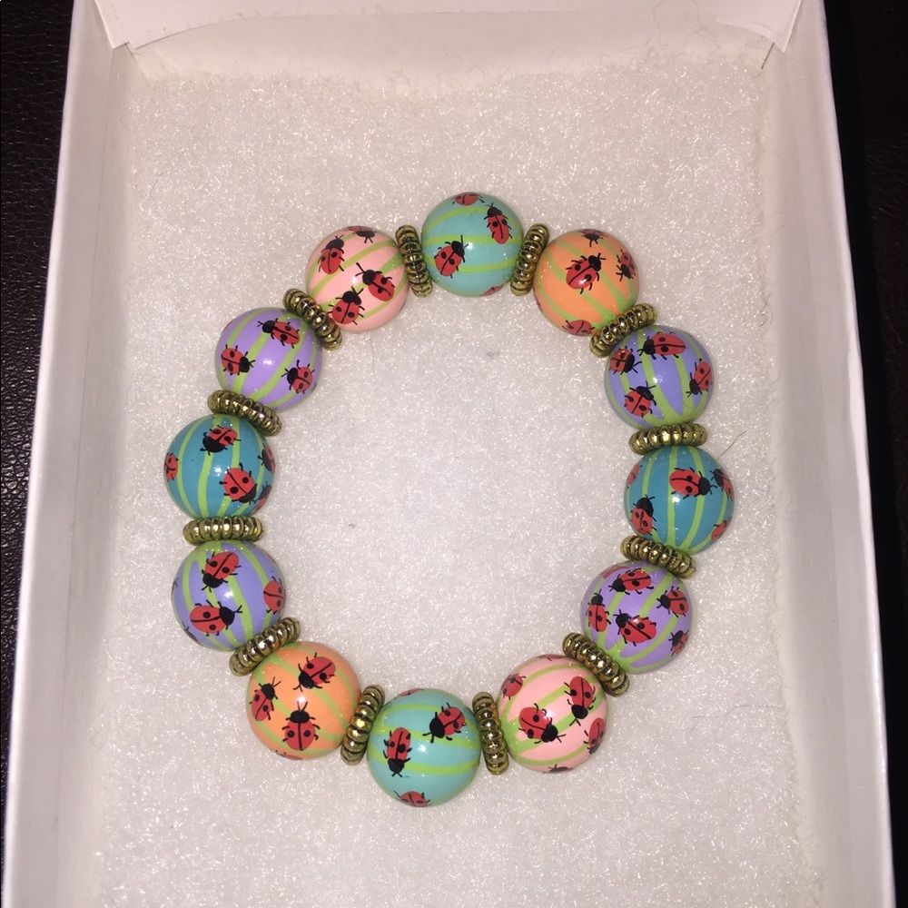 Angela Moore Hand painted Ladybug Bracelet